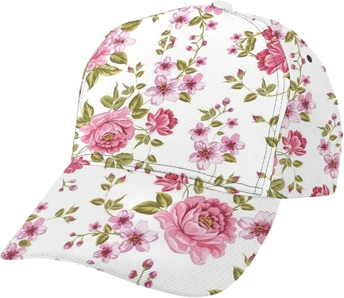 Floral Baseball Cap for Women Fashionable Adjustable Dad Hat Low Profile Running Hat for Summer Sporting Working Hiking