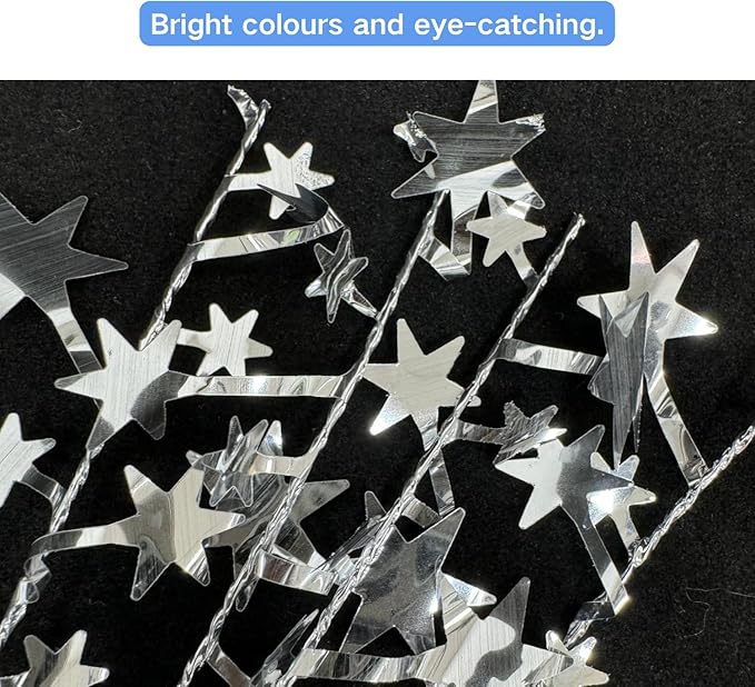ALISSAR 4-Pack Glitter Silver Star Centerpieces-Table Decorations for Home Decor Birthday Wedding Anniversary Decor (Silver)