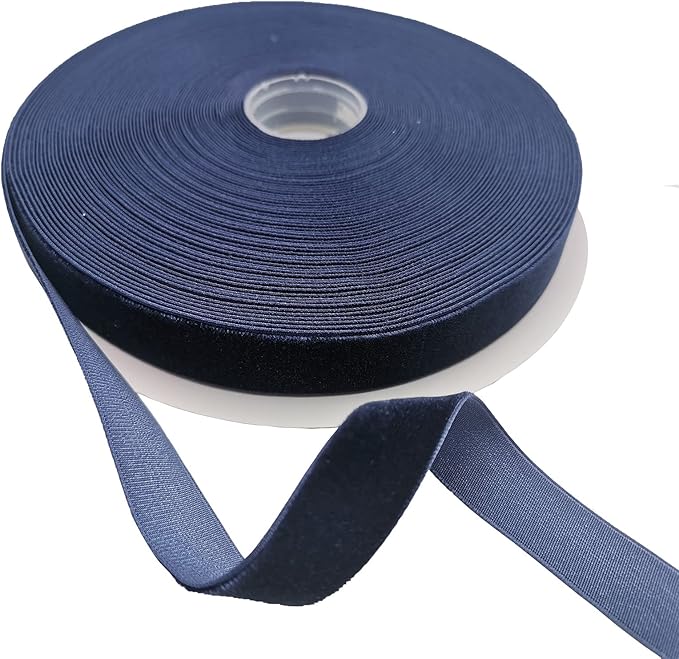 Navy Blue Velvet Ribbon Single Faced,5/8 Inch X 25Yards Spool