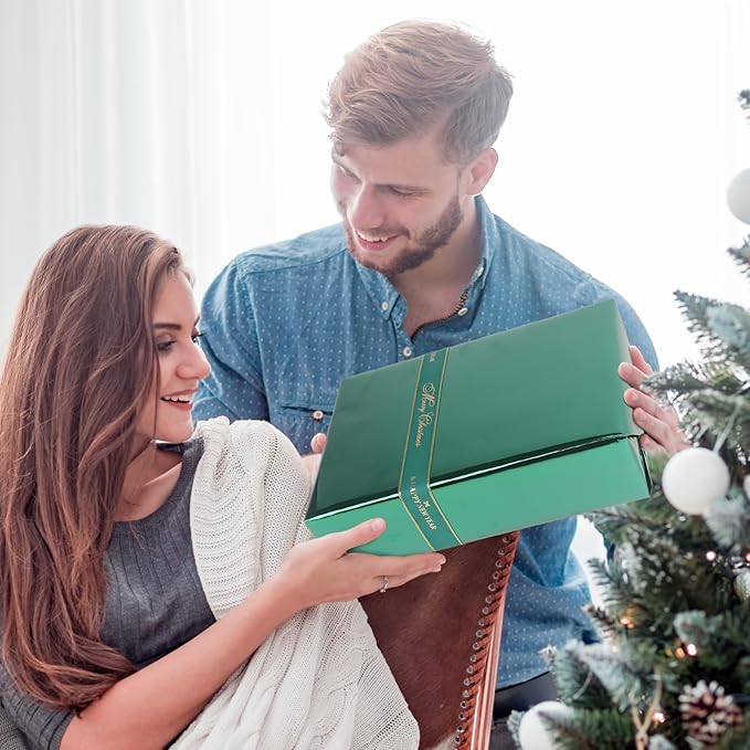 NESCCI Dark Green Metallic Wrapping Paper, Solid Color Paper,Gift Wrapping Paper,Perfect for Wedding,Valentine's Day,Birthday, Christmas,Baby Shower,DIY Bouquet (17.5 Inches X 32.8 Feet)