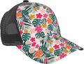 Tropical Pink Flowers Hats Women Men Hawaii Trucker Hat Adjustable Snapback Mesh Baseball Cap Hat