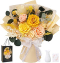 Casaido Preserved Flowers for Delivery, 6 Yellow Roses Bouquet, Birthday Gifts for Women, Christmas Rose Gifts for Mom Wife Girlfriend, Real Flowers for Valentines Day Anniversary
