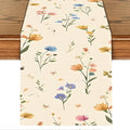 Floral Table Runner in Soft Pastel Colors – 13x72 Inch Elegant Linen-Look Fabric for Dining Table, Wedding, Spring Decor, Baby Showers, Parties & Everyday Home Decoration