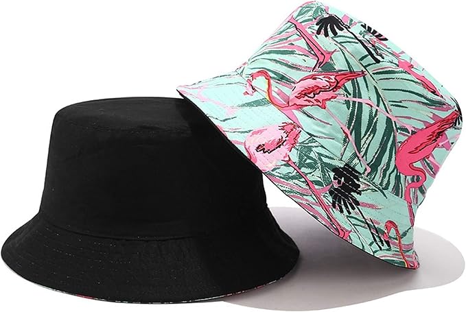 Mashiaoyi Unisex Print Double-Side-Wear Reversible Bucket Hat