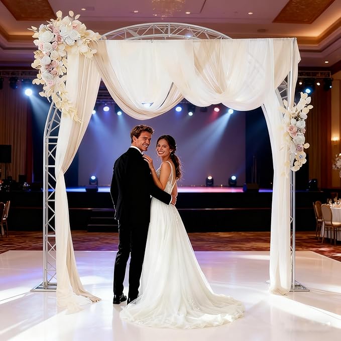 Artificial Wedding Arch Flowers Kit (Pack of 5),2pcs Artificial Hanging Flower Arch Decor,for Wedding Ceremony Arbor Reception Backdrop Rose Floral Party Outdoor Decoration White Champagne