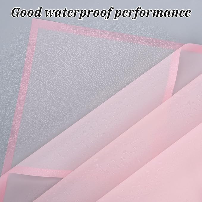 Rumvan Flower Wrapping Paper, 20 Sheets, Waterproof, Floral Bouquet Design, for Wedding, Birthday Gift, DIY Florist Supplies (Pink colour)