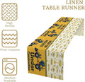Cartoon Car Table Runner,Boys Kids Construction Vehicles Truck Yellow Print Tablecloth Burlap for Hotel Indoors Outdoor Dining Room Kitchen Home Decor,W13X L70 in