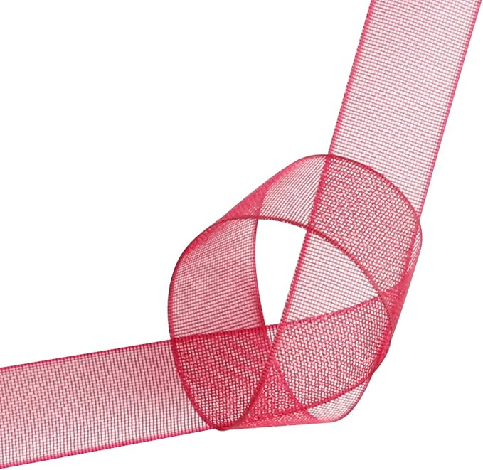 3/8 Inch Wine Shimmer Sheer Organza Ribbon Sheer Chiffon Ribbon 50 Yards-Roll Multiple Colors Available for Gift Wrapping Wedding Events Christmas Décor
