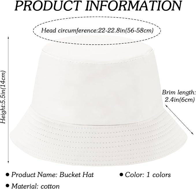 Sun Hat for Women Bucket Hat Cotton Reversible Summer Travel Beach Fishing Cap