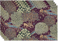 William Morris Flower Placemats Set of 4, Vintage Boho Floral Tree Plant Deers Woodland Animals Place Mats, Heat Resistant Non Slip Cotton Linen Dining Table Mats for Home Kitchen Party 18x12 Inch 1PC