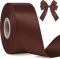 Fullive 1 1/2 Inch Brown Ribbon, 30 Yards Ribbon for Gift Wrapping, Polyester Ribbons for Flower Bouquet for Birthday Holiday Christmas Decorations DIY Bows Wrapping Bouquet Floral Arrangements