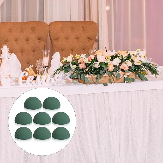 Round Dry Flower Foam 8Pcs 9cm Floral Dry Half Block for Artificial Flower Plant Wedding Bouquets Party Decoration Round Block for Craft