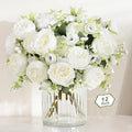 MARTINE MALL 12 Packs Peonies Artificial Flowers, White Artificial Peonies, Silk Peonies Flowers Fake Peonies Artificial Flowers Peonies Bouquet for Centerpiece Table Wedding Party Home Decor