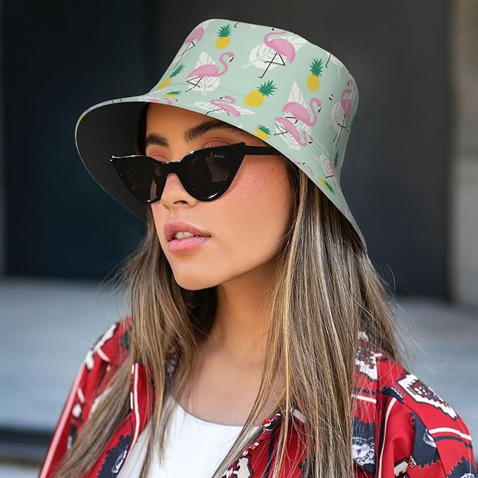 Small Daisy Green Chrysanthemum Flower Bucket Hats Fashion Sun Cap Packable Outdoor Fisherman Hat for Women and Men