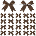 50 Counts Brown Twist Tie Bows 3.1" Pre-Tied Satin Ribbon Bow Decor Mini Twist Tie Bows for Gift Wrapping Treat Bags Cake Bridal Baby Shower Birthday Party Favors Wedding Decorations