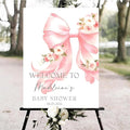 Personalized Pink Bow Baby Shower Welcome Sign, Custom Minimalist Bow Baby Girl Party Sign, Baby's Shower Gifts, Birthday Gifts, Gender Reveal Decorations, Newborn Announcement Party Supplies - 14