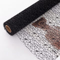 Korean Jacquard Net Mesh Openwork Floral Wrapping Paper 1 Roll Florist Supplies Flower Bouquet Wrapping Paper Floral Supplies for Fresh Flowers, 50cm x 5 Yard (Black)