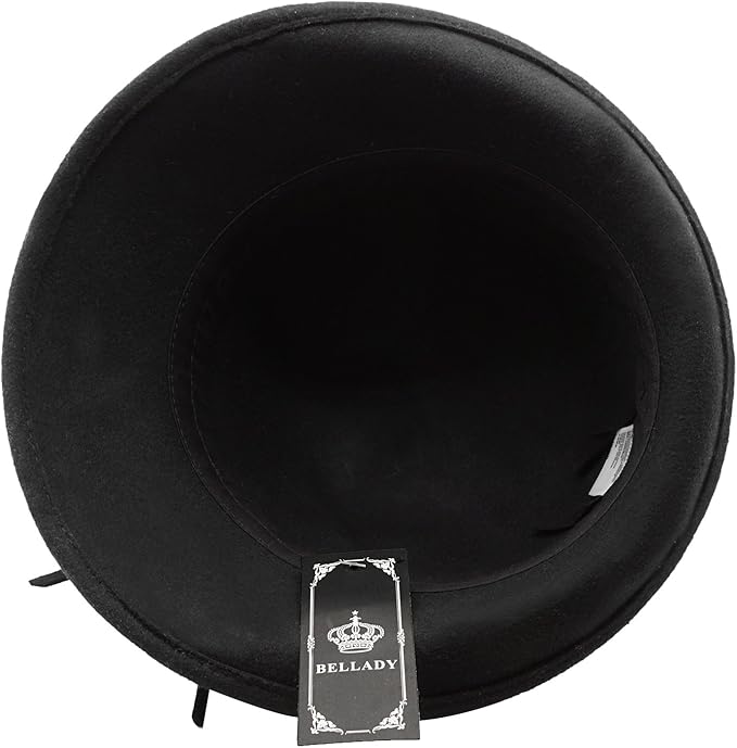 Bellady Women's Elegant Flower Wool Cloche Bucket Bowler Hat