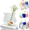 Acrylic Fish Bowl Flower Vase for Small Fish or Plant, Clear Dual-Purpose Decorative Vase for Home Office Desk, Modern Bud Design Tabletop Décor (Transparent, Regular Size)