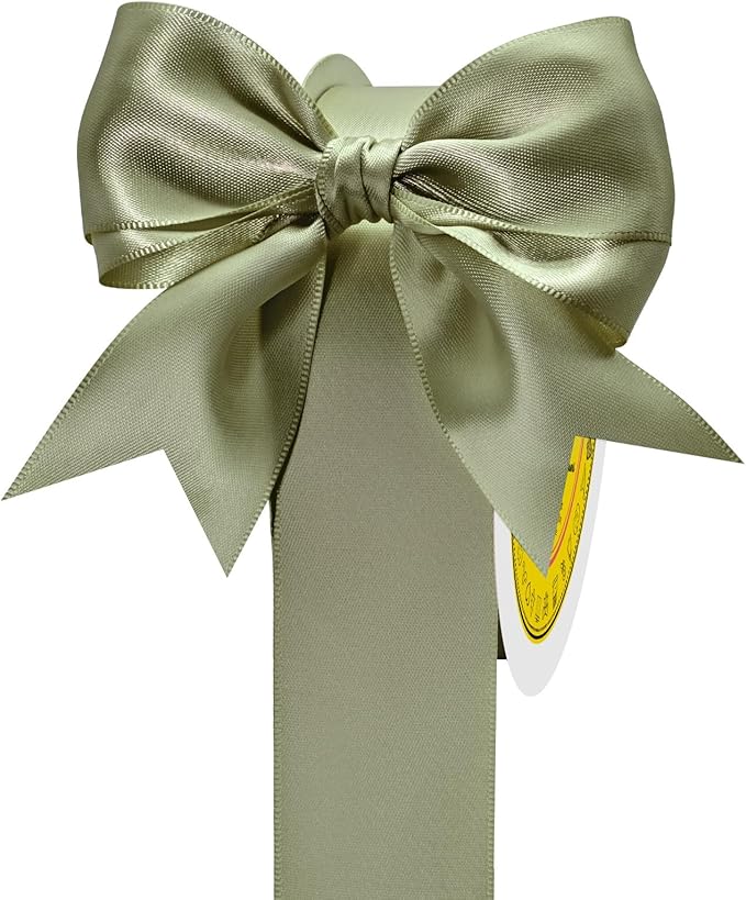 Double Face Spring Moss Satin Ribbon 1-1/2 inch X 50 Yards Polyester Spring Moss Ribbon for Gift Wrapping Very Suitable for Weddings Party Hair Bow Invitation Decorations and More