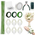 Bouquets Floral Wire Arrangement Tool Kit, COITEK DIY Bouquet Making Tools with 3P Floral Tape, 6P Elastic Pearl Wrist, Floral Wire,Flower Pin, Cutter, Ribbon for Wrist Corsages Wedding Decor
