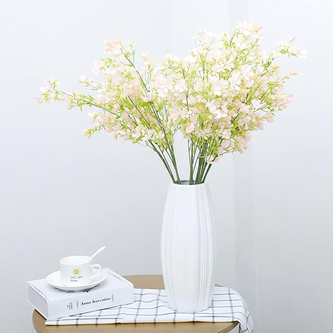 Grand Verde 29” Blush-Pink Plastic Flowers Artificial Bouquet Faux Greenery Long Stems for Tall Vase, DIY Crafts Home Decoration, Bulk 5pcs