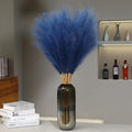 9 Stems Blue Pampas Grass - 38 Inch Tall Faux Pompous Grass Decor, Long Artificial Pompas Floral Branches for Vase Filler, Wedding Flower Arrangement and Home Decor (Blue)