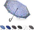 Totes Auto Reverse Close Windproof Stick Inbrella with Water Repellent Protection