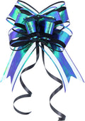 Large Black Gift Bows - Perfect Iridescent Bows for Gift Boxes Wrapping, Pull Bows for Man, Corporate, Birthdays, Halloween, Holiday Present Decoration(6 inches, 10 PCS)