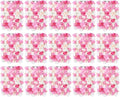 LOYALHEARTDY 15 Pack Artificial Flower Wall Panels 24" x 16" Pink&White Faux Hydrangea and Rose Artificial Flower Backdrop Panels for Wedding Party Event Flower Wall Decor