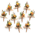 Ling's Moment Boutonniere for Men, 10pcs Groomsmen Guest Boutonniere, Artificial Flowers for Wedding Décor/Prom/Homecoming,etc.Burnt Orange Terracotta