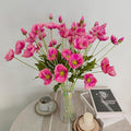 ATFL Hot Pink Poppy Flowers Artificial for Wedding Decorations,12 Pcs Fake Faux Silk Poppies Bulk for Home Decor Table Centerpieces Floral Arrangement (23.5‘’, Hot Pink)