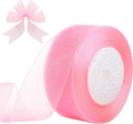 1-1/2 Inch x 50 Yards Sheer Organza Ribbon Chiffon Ribbon for Gift Wedding Flower Bouquet Wrapping Decorations Crafts (Light Pink)