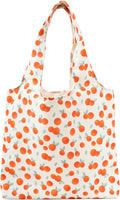 Canvas Tote Bag, Large Capacity Shoulder Bag with Inner Pockets, Foldable Shopping Bag