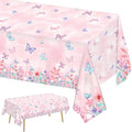 3 Pack Butterfly Tablecloth Disposable Plastic Table Covers for Girls Kids Birthday Party Decorations, 108 x 54 Inch