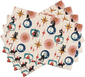 Mid Century Black Cat Modern Placemats Set of 4,Kitchen Table Mats for Dining Outdoor Home Decor 12x18 Retro Place Mats 4 PCS, Style-17