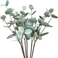 6 Pcs Artificial Eucalyptus Stems, 19.2 inch Artificial Green Plant Decorations, Suitable for Various vases, for Living Room, Office, Coffee Table, Home Decor