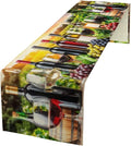 Red Wine Retro Table Runner, Table Dresser Runner, Kitchen Dining Table Runners for Indoor Outdoor Holiday Decor 13x70 in