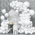 Togvu White Balloons Different Sizes, 123 Packs Matte White Balloons, Pack of 18 12 10 5 Inch White Balloons Garland Arch Kit for Birthday Wedding Baby Shower Party Decorations