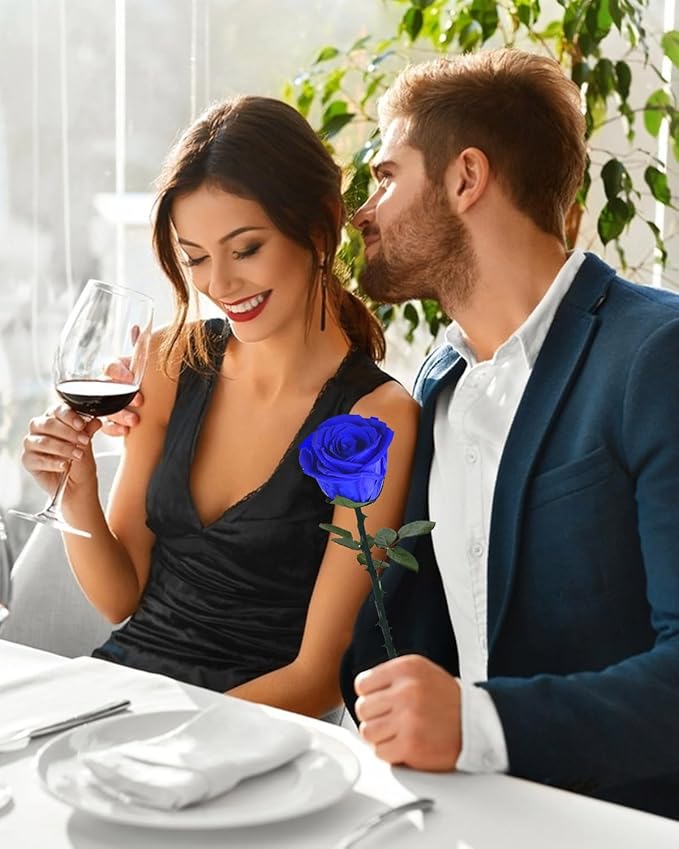 Blue Rose Flowers Gifts for Women: Preserved Roses Birthday Christmas Anniversary for Mom Girlfriend Wife Grandma