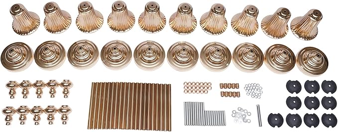 Trumpet Flower Stand, Versatile 10 Pcs Metal Wedding Vase with Counterweight Base Good Stability Light Compact and Easy Carry Electroplating Process Vintage Metal Trumpet Vase for Cafes Bars Hotels