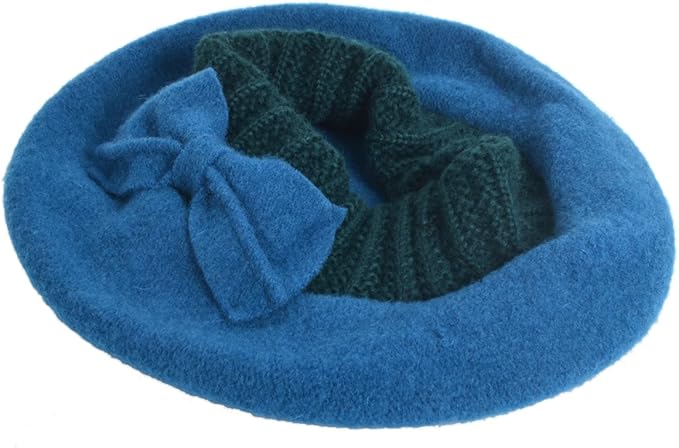 VECRY Lady French Beret 100% Wool Beret Floral Dress Beanie Winter Hat