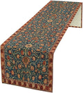 William Morris Table Runner, Rustic Boho Ethnic Flower Original Design Print Table Runner for Home Party Dining Room Kitchen Decor 13x36 Inch