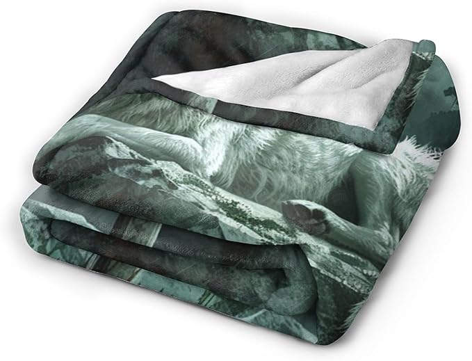 Christian Wolf Throw Blanket - Soft, Warm & Cozy Fleece for Women & Men - 80"x60"