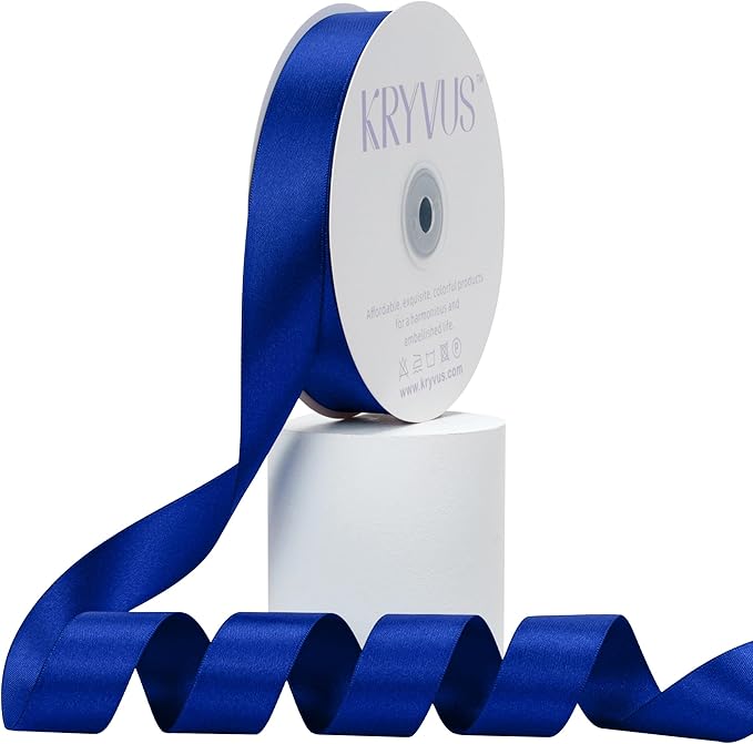 Royal Blue Satin Ribbon, 1 Inch X 50 Yards, Premium Polyester, Perfect for Gift Wrapping, Crafts, Wedding Decor