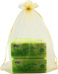 QIANHAILIZZ 50 Pack 12 x 16 Inch Drawstring Jewelry Gift Organza Bags Plant Covers Plants Protection Bag D5B (A-GOLD)