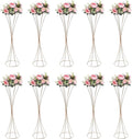Metal Gold Vase, 10 Pcs Gold Centerpieces for Table Wedding 31.5in Tall Metal Trumpet Vase Wedding Vases Flower Stand for Tables, Home Decor, Party Decorations