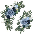 Wedding Arch Flowers Set of 2, Artificial Wisteria & Greenery Garland for Wedding Ceremony Backdrop, Wedding Floral Arrangement for Arch, Photo Booth & Reception Decor (Dusty Blue)