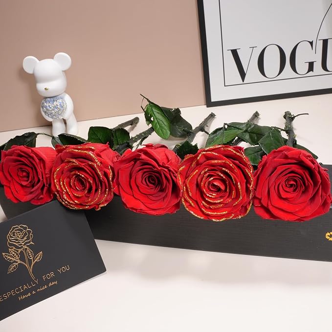 Yamonic Preserved Flowers Rose Gifts for Mom Grandma, Mom Birthday Gifts for Women, Mothers Day Real Flower Rose Gifts for Moms,Her,Wife,Girlfriend on Christmas,Valentine's Day,Anniversary, Home Decor