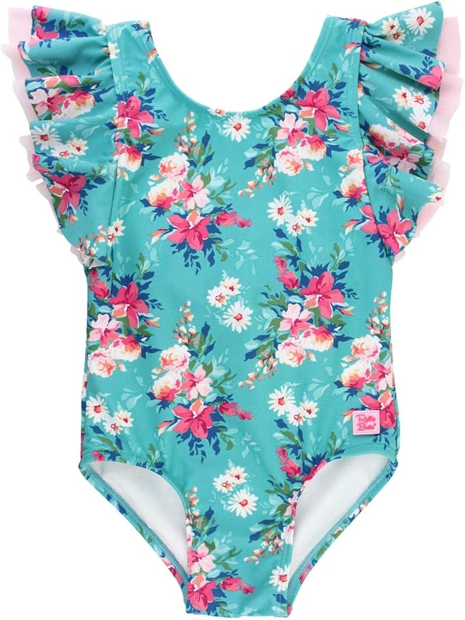 RuffleButts® Baby/Toddler Girls Ruffle Strap One Piece Swimsuit w/UPF 50+ Sun Protection